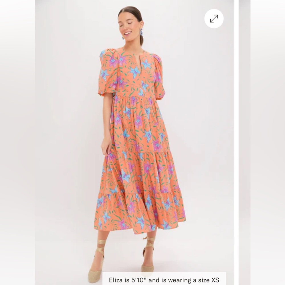 NWT Tuckernuck Orange Multi Floral Cisco Maxi Dress XL